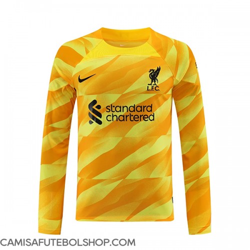 Camisa de time de futebol Liverpool Goleiro Replicas 1º Equipamento 2023-24 Manga Comprida